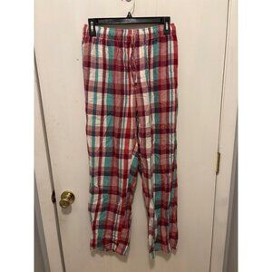 NEW Lands End Mens SZ Small Plaid Flannel Pajama Pants Elastic Waist Drawstring